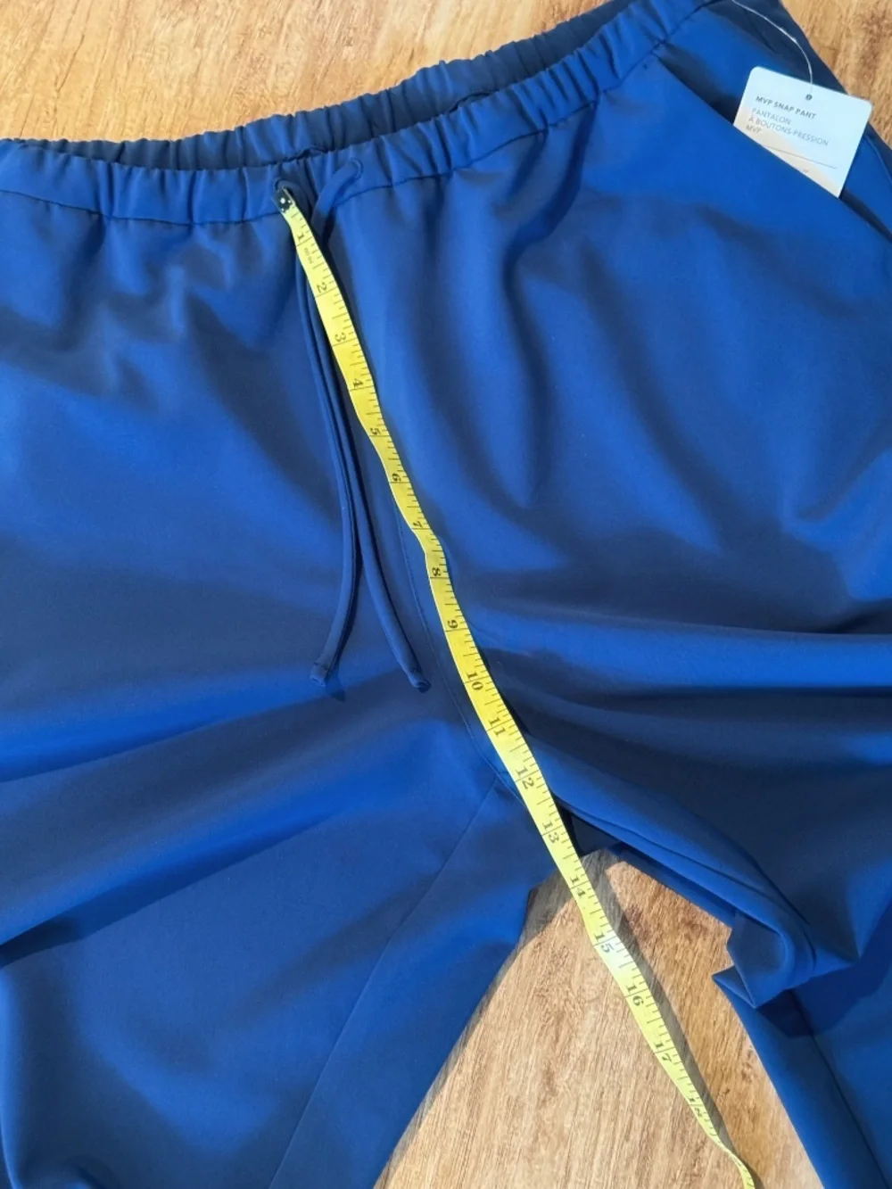 NWT Athleta MVP Wide Leg Snap Leg Pant Trouser Maritime Blue Pull On Pant Large - Picture 9 of 16